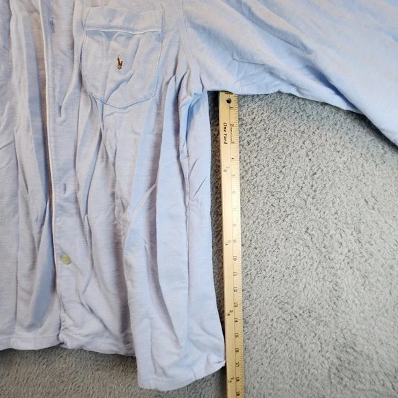 Polo Ralph Lauren Shirt Mens XL Light Blue Cotton Pockets‎ Long Sleeve Button Up - Picture 2 of 11